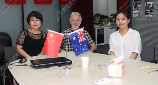 Customer from australia visit the company